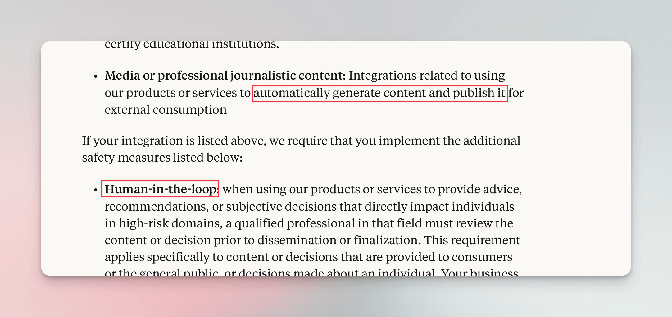 Anthropic usage policy