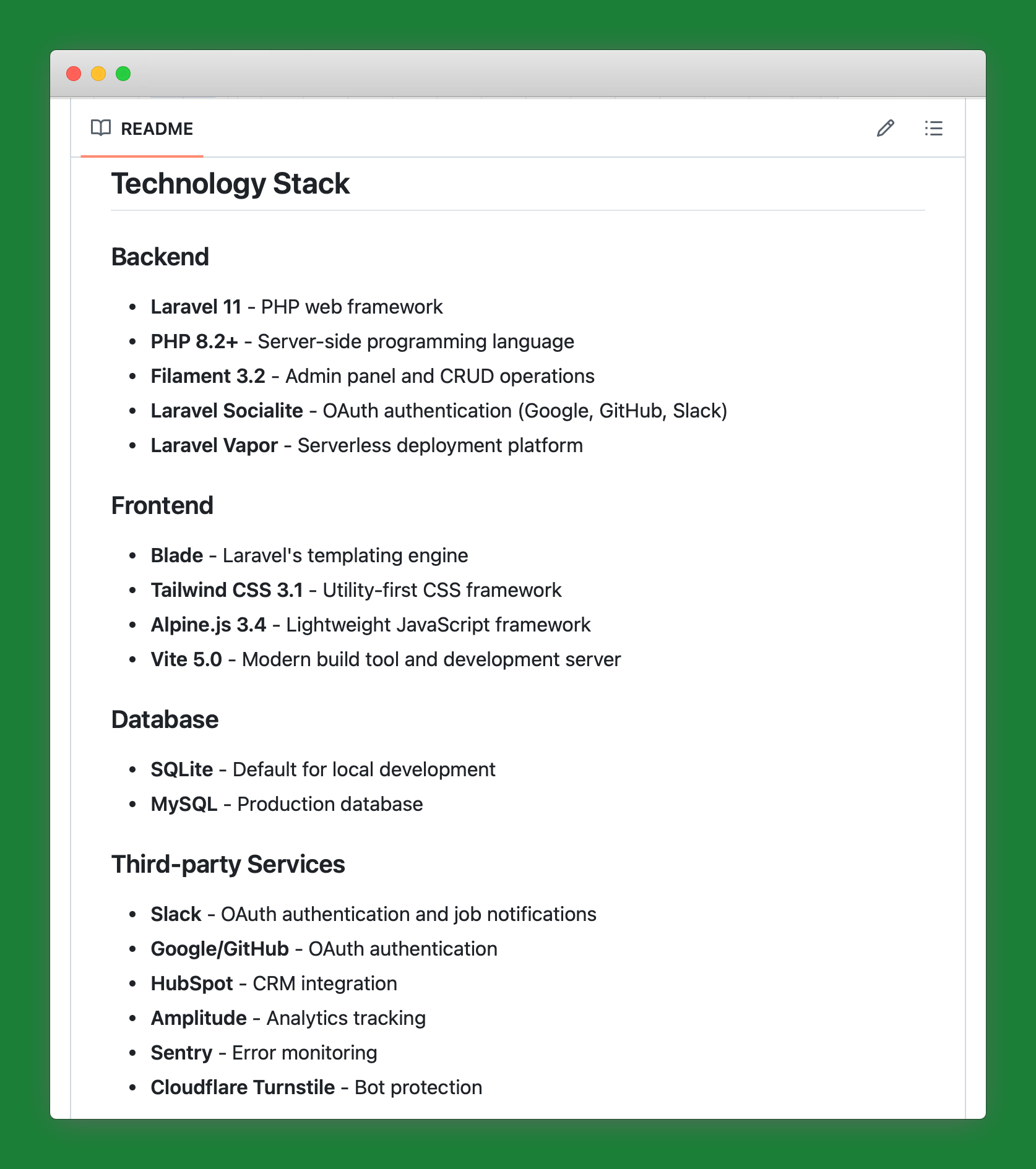 Generated README